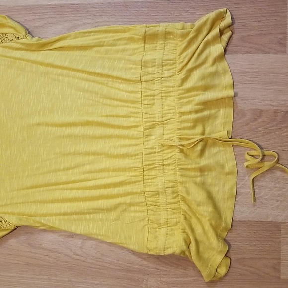 Costa Blanca mustard yellow scoop neck lace insert top XL NWT - Picture 3 of 8